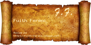 Fuith Ferenc névjegykártya